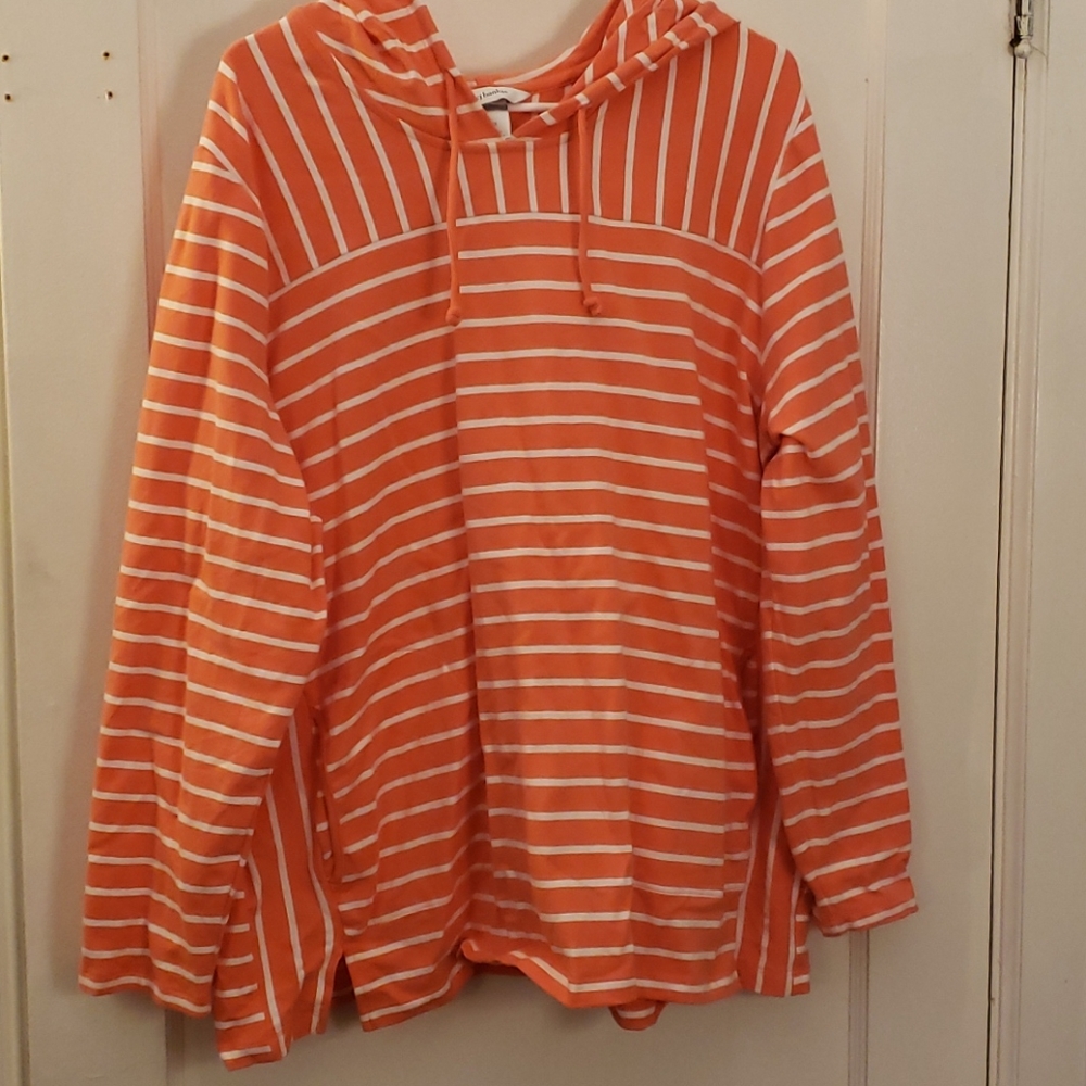 Pink striped hoodie